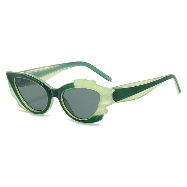 Damen Cat-Eye Sonnenbrille mit auffälligem Blütenrahmen