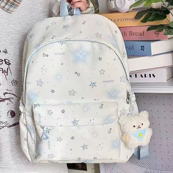 Schulrucksack mit Verspieltem Sternedesign und Mehreren Fächern