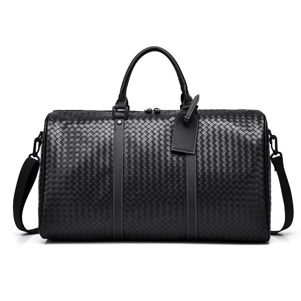 Gewebte Leder Wochenende Reise Duffle Bag