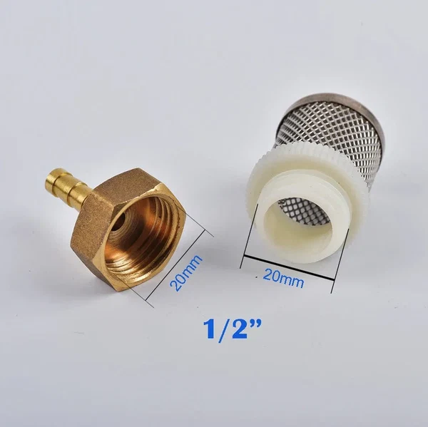 6-19mm Edelstahl-Mesh-Filter 1/2" Weiblich Zoll Gartenbewässerungspumpe Schutzschlauch Wasserreinigungs-Mesh Messingfilter Hover Image