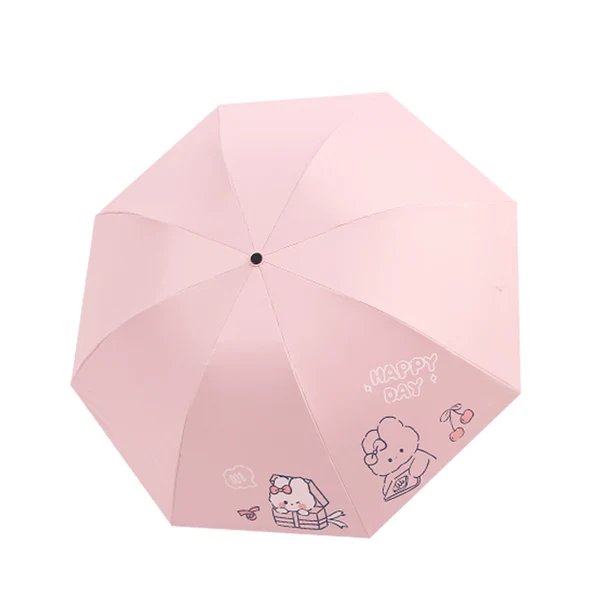 Damen Falt-Regenschirm mit verspieltem Design und fröhlichem Motiv