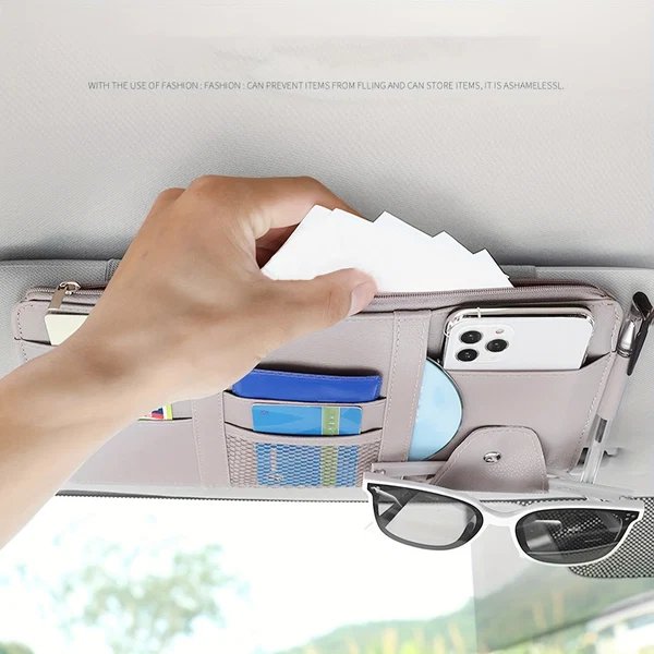 Sonnenblenden-Organizer Auto aus PU-Leder Hover Image