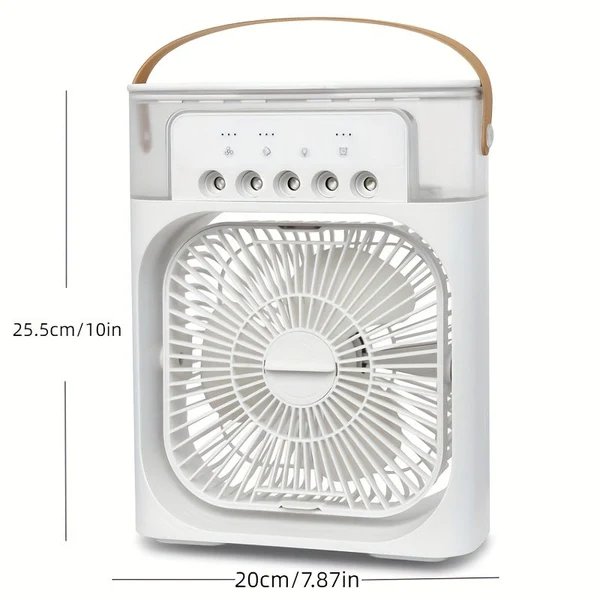 1pc Tragbarer Luftkühler, Kleiner Haushaltsluftkühler, Tragbare Luftanpassung für das Büro, 3-Gang-Luftkühlventilator-Luftbefeuchter, 5 Stück Befeuchtete Sprühköpfe für Haushaltsgeräte Hover Image