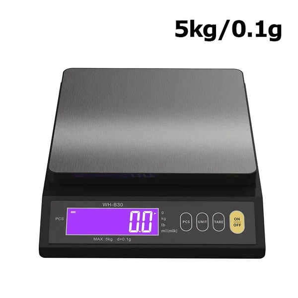 5 kg/0,1 g und 10 kg/1 g digitale elektronische Küchenwaage, LCD-Display, voll wasserdichtes Edelstahl-Waagetool zum Backen