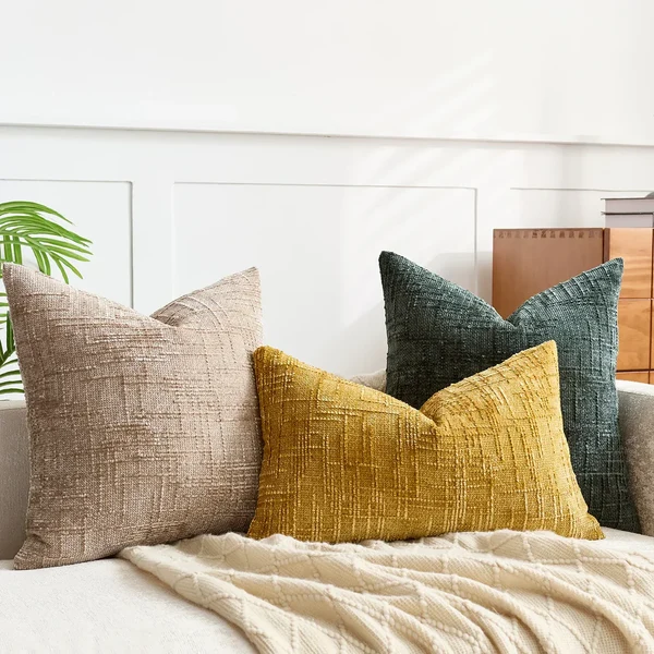 Chenille-Sofakussenhoes - Zachte, effen afwerking | Elegante Dekoration für Wohn- und Schlafzimmer