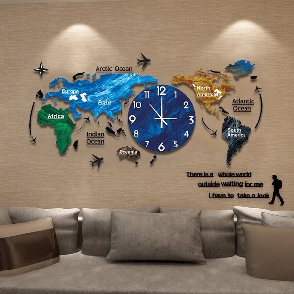 Artsy Time Einzigartige Acryl 3D DIY Wanduhr Hover Image