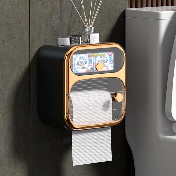 MultiBox wandmontierte Toilettenpapier Handtuch Aufbewahrungsbox