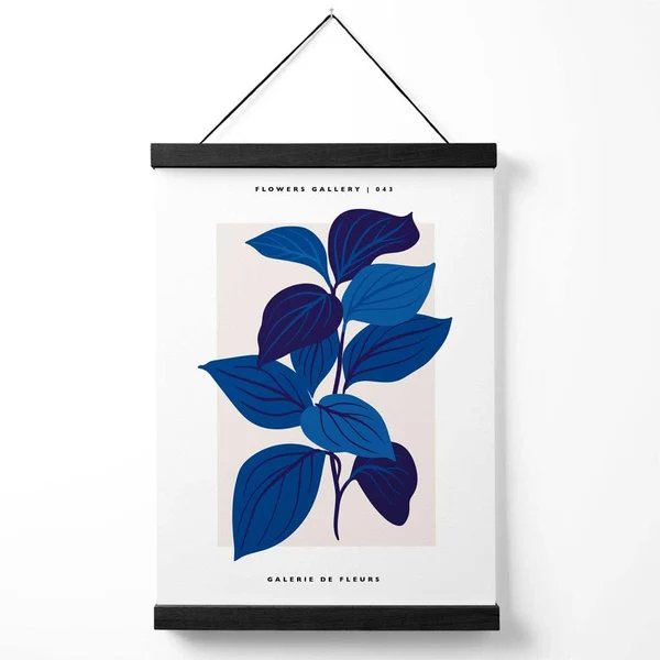 Ausstellungsplakat für den Blumenmarkt „Blue Botanicals“ mit Aufhänger Hover Image