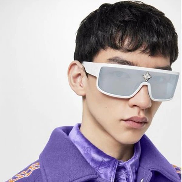 Damen Sonnenbrille im futuristischen Oversized-Design mit funkelndem Dekor