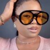 Damen oversized Sonnenbrille mit mehrfarbigem Rahmen und modischem Design