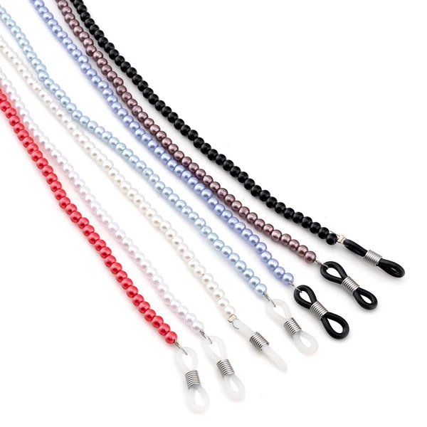 Perlmuttfarbener Brillenhalter Kette