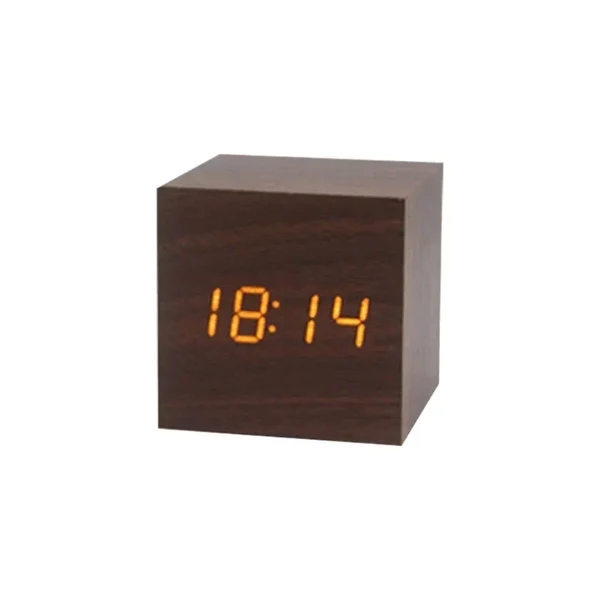 LED-Uhr aus Holz mit Temperaturanzeige, digitaler Zeitanzeige und minimalistischem Design – perfekt für Schlafzimmer und Büro