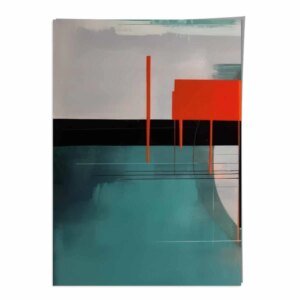 Abstrakte Formen Kunstdruck Türkis, Rot und Grau Nr. 2