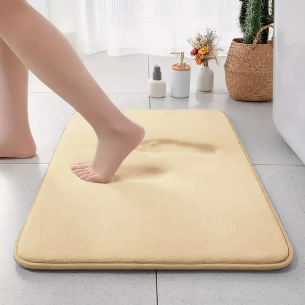 Dicke einfarbige rutschfeste Badematte aus Fleece mit saugfähiger Kapazität