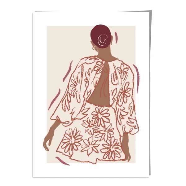 Zeitgenössisches Mode-Skizzenposter für Frauen Nr. 5