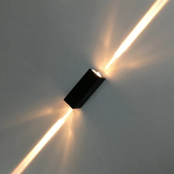 Metallic Rechteckige Wand Sconce Licht Einfacher Stil 2 Lichter Schwarze Ausführung Wandlampe in Warm/Weißem Licht für Hotel