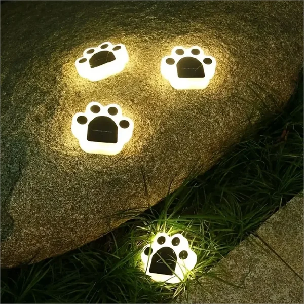 Glowing Paw LED Solar-Wegbeleuchtung für den Außenbereich Hover Image