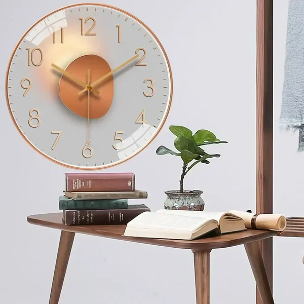 SilentTime - Digitale Wanduhr im klassischen Stil - 8 Zoll Hover Image
