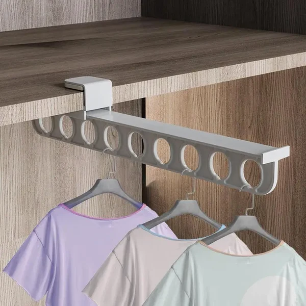 Ausziehbare Kleiderstange Kleiderschrank Organizer Kleiderbügel Hover Image