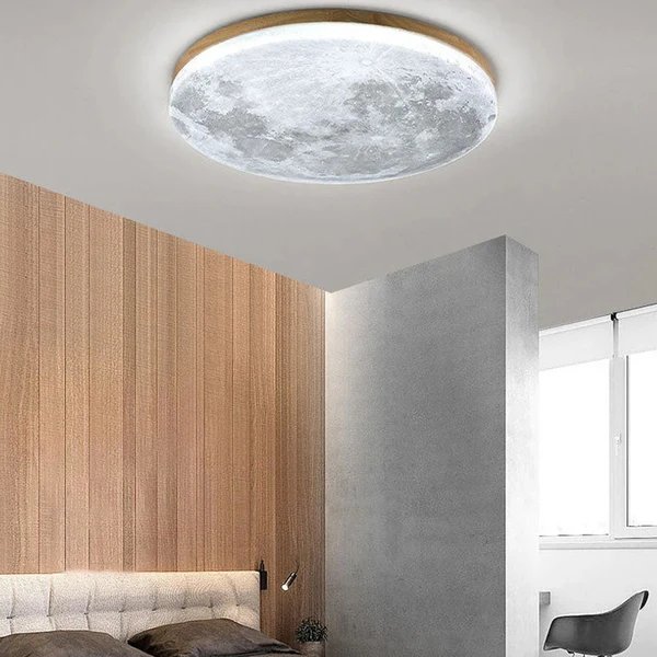 3D-Mond-LED-Deckenleuchte, dimmbar, Metall, Schlafzimmerleuchte