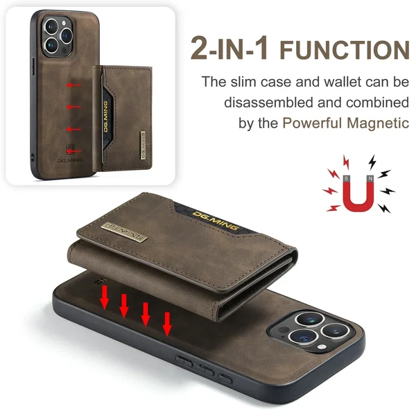 2-in-1 iPhone-Hülle mit abnehmbarer Brieftasche