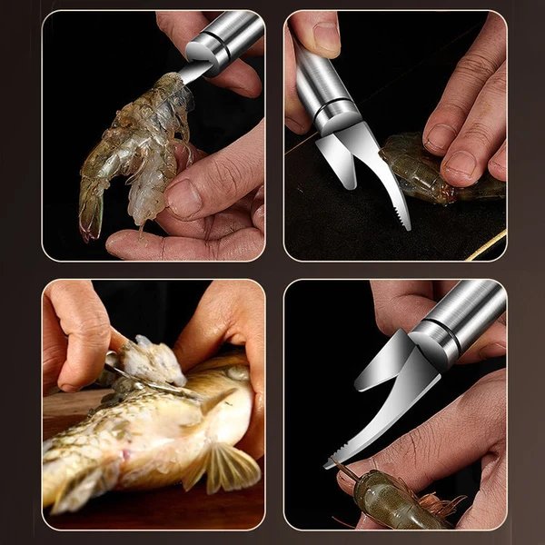 5 in 1 Multifunktionales Garnelenlinie Fischmaul Messer