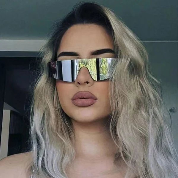 Damen Sportliche Sonnenbrille mit futuristischem Design