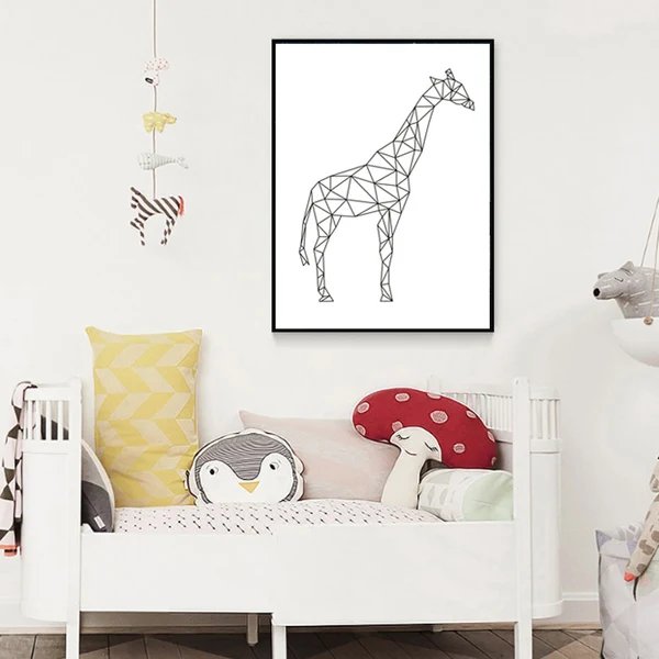 Minimalistische Giraffengeometrie - Leinwanddruck