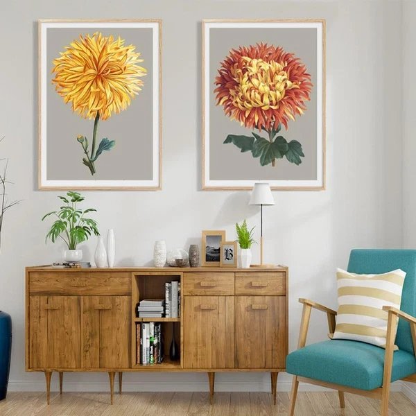 Schönes Chrysanthemen-Blumenbild – Leinwandbild