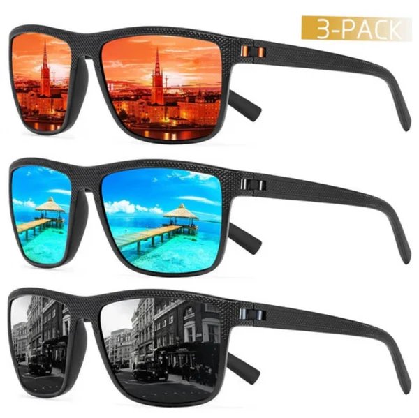 ZichtZeker 3-teilige Set Polaroid Sonnenbrillen – UV400 Schutz & Komfort