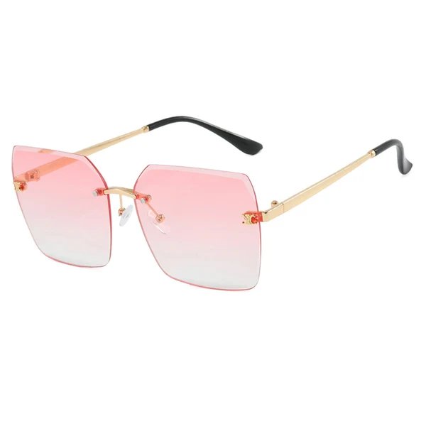 Damen quadratische Sonnenbrille im modernen Design mit filigranem Metallrahmen