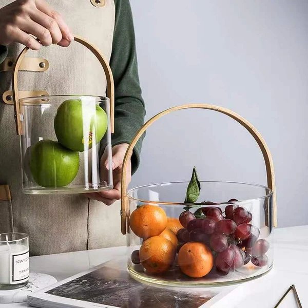 Damen dekorative Aufbewahrungsschale mit ergonomischem Holzgriff
