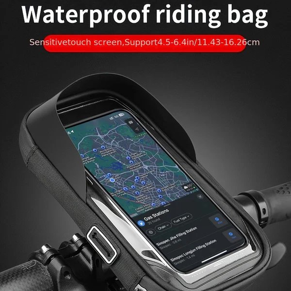 Wasserdichter Handyhalter für Fahrrad und Motorrad – 360° drehbar und geeignet für 4,5–6,4 Zoll Hover Image