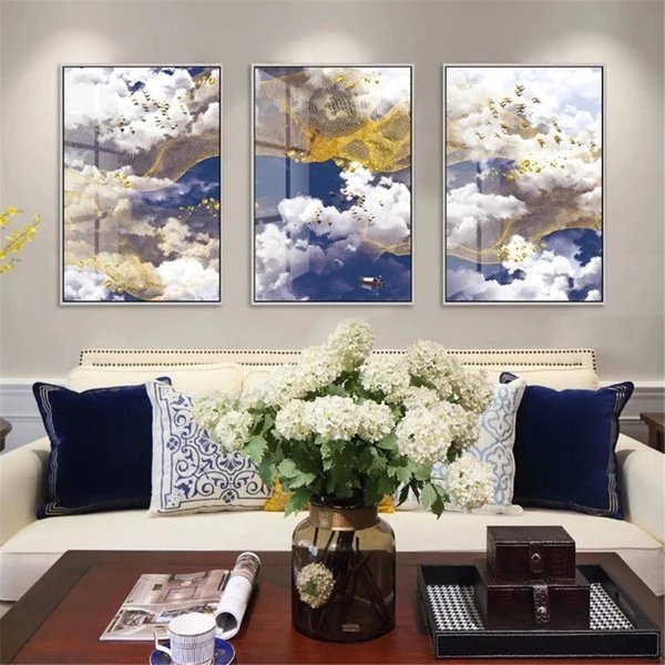 Goldene Wolken - Leinwand Wandkunst Gemälde