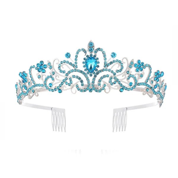 Damen Funkelnde Kristall-Tiara mit filigranem Design Hover Image