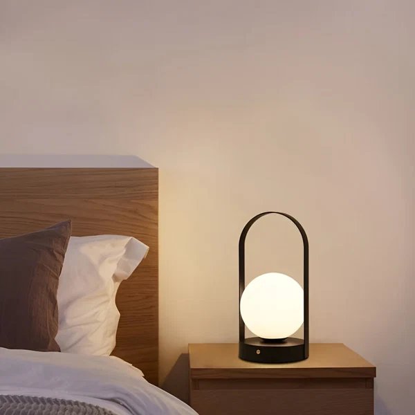 AuraLicht Drahtlose Tischlampe – Wiederaufladbare & Edelstahl Design Lampe Hover Image
