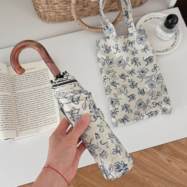 Damen Faltbare Einkaufstasche mit floralem Design