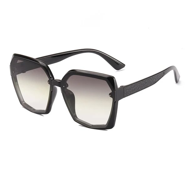Damen modische Sonnenbrille mit auffälligem Polygonrahmen