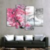 Rosa Floral Berg - Leinwand Wandkunst Malerei