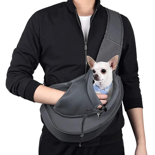 Tragetasche für Hunde mit verstellbarem Schultergurt und Handytasche, für Hunde und Katzen