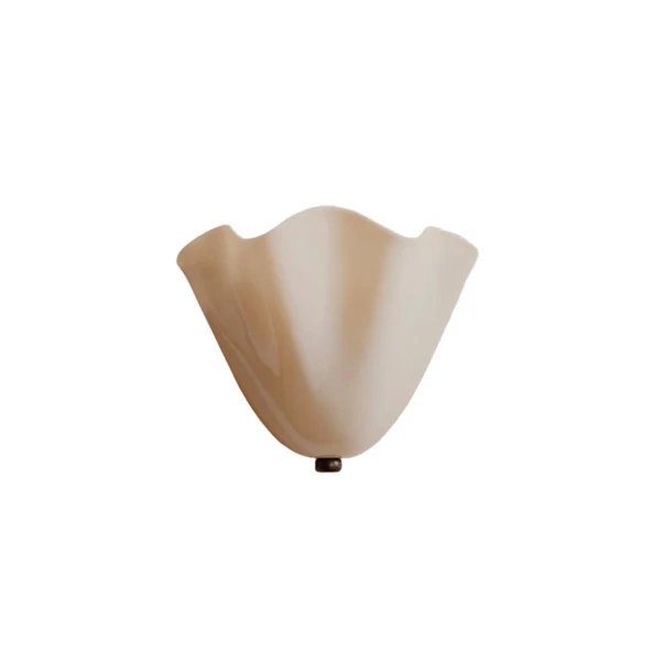 Retro Wandleuchte aus farbigem Glas im rockförmigen Schalenmuster