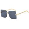 Damen modische Sonnenbrille mit luxuriösem Kettenarm und rechteckigem Rahmen