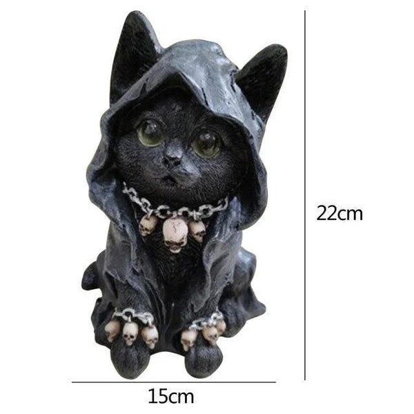 Resin Schwarze Katze Statue Dekor
