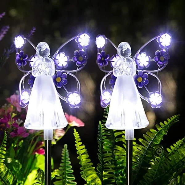 Luminous Haven Solar-Engel-LED-Gartenleuchte – Elegante Außenbeleuchtung für Gärten und Gedenkstätten Hover Image
