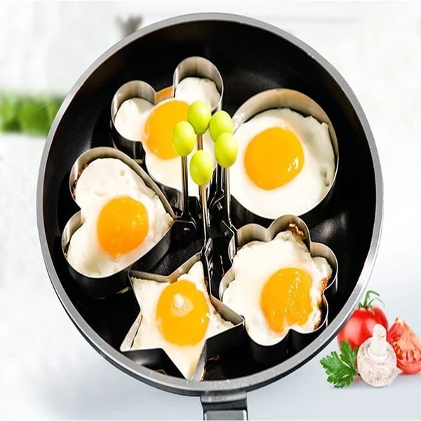5 Stück/Set Edelstahl Spiegelei Form Pfannkuchen Ringe Hover Image