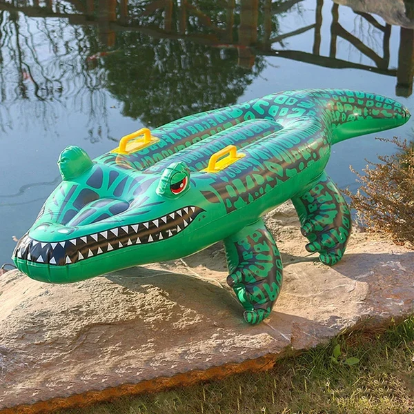 Floatoro Inflatable Krokodil Schwimmspielzeug für Kinder & Erwachsene | Schwimmspielzeug für Strand, Pool & Sommerparty | Langlebiges PVC-Wasserbett