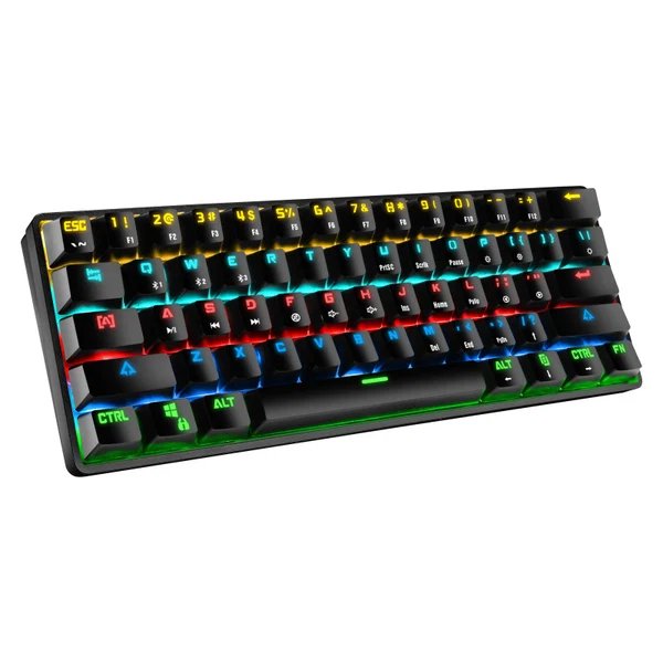Kompakte mechanische Gaming-Tastatur mit hintergrundbeleuchteten Tasten