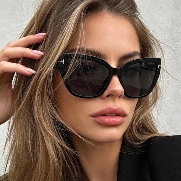 Damen Cat-Eye Sonnenbrille mit modischem Strukturrahmen