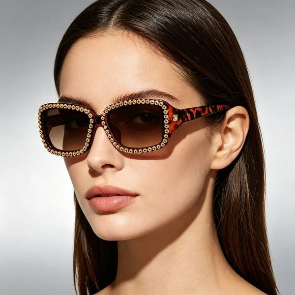 Damen Sonnenbrille mit glamourösem Strassrahmen