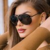 Damen Flug-Sonnenbrille mit stylischem Metallrahmen und UV-Schutz